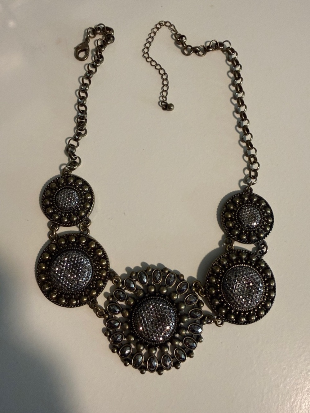 Statement Silver-Tone Medallion Costume Necklace - Women Jewelry